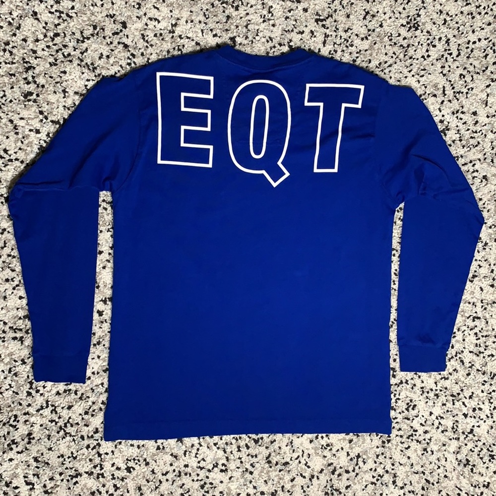 Adidas Equipment Men’s Blue Long Sleeve Graphic Box Logo Tee Shirt XL